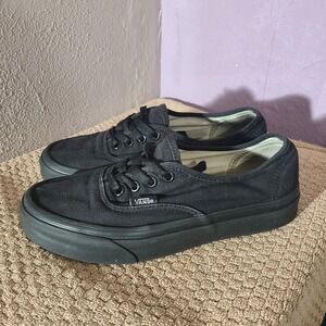 Vans Authentic Sneakers Mens 5 Womens 6.5 Black‎ Black Low Top Canvas Shoes